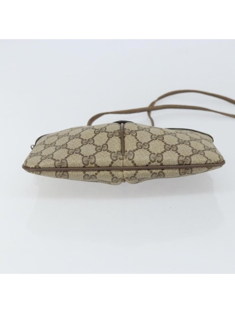 Authentic GUCCI GG Supreme Web Sherry Line Bag PVC Beige Gold 004 02 047 - Picture 12 of 16